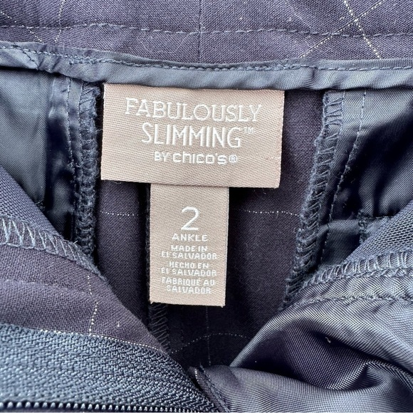 Chico’s Fabulously Slimming Windowpane Straight Ankle Pants - Picture 4 of 12